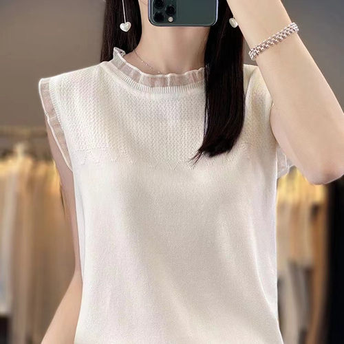 蕾丝拼接吊带背心女士