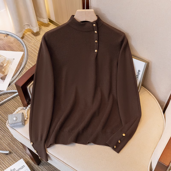 保暖半高领针织打底衫秋冬