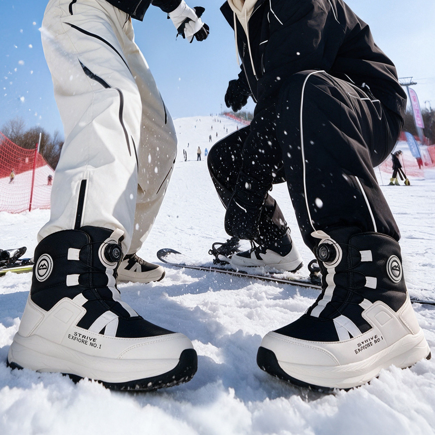 免系带雪地靴男冬季高帮加绒棉靴东北哈尔滨旅行棉鞋防水防滑男鞋