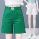 a字5分中裤 西装 子 2025年新款 绿色百搭宽松休闲薄款 五分短裤 女夏季