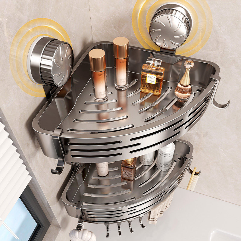 卫生间吸盘置物架浴室免打孔洗手间壁挂三角篮洗漱台厕所收纳架子,家庭/个人清洁工具,浴缸置物架,淘宝优惠券,粉丝福利购,淘宝优惠卷