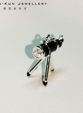 纯银百搭项链吊坠银饰钻石宝石