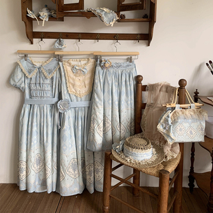 【现货】勿忘我-裙子系列页面 原创春夏优雅碎花洛丽塔连衣裙