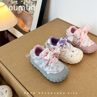 女童运动鞋韩式百搭鞋子不累脚春秋季儿童防滑板鞋卡通可爱宝宝鞋