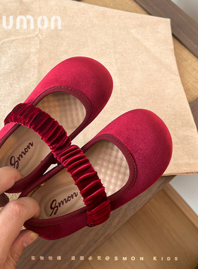 书萌春秋新款芭蕾舞鞋女童演出公主鞋时尚小童单鞋婴儿宝宝软底鞋