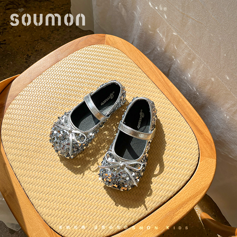 女童水晶公主鞋春秋款洋气女孩演出单鞋儿童小皮鞋礼服中大童瓢鞋