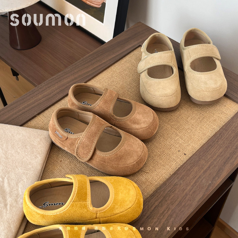 儿童皮鞋春季小孩单鞋真皮女童时尚公主鞋平底玛丽珍鞋软底勃肯鞋