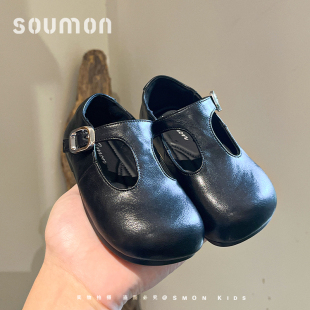 女童公主鞋2026春秋新款儿童小皮鞋英伦风黑色软底防滑小女孩单鞋