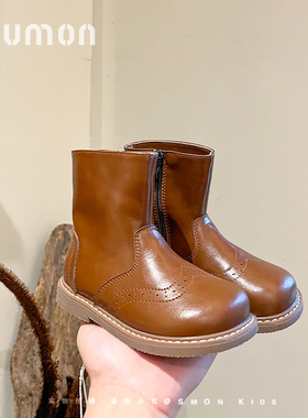 儿童靴子2026秋冬季新款女童马丁靴加绒保暖二棉皮靴软底小童棉靴