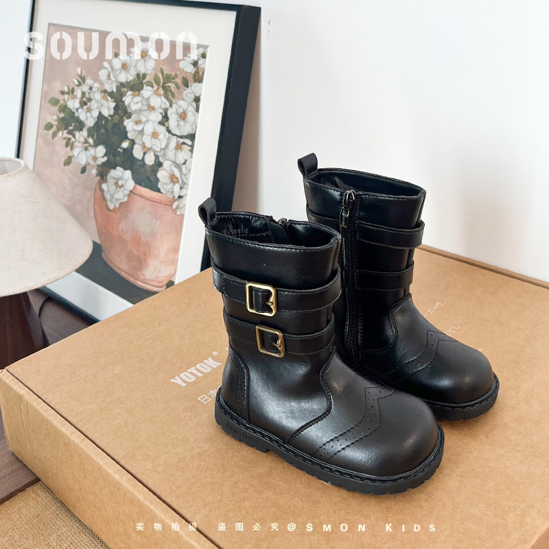 书萌儿童马丁靴女童长靴2026新款秋冬加棉保暖中大童靴子公主靴子,童鞋/婴儿鞋/亲子鞋,皮靴,淘宝优惠券,粉丝福利购,淘宝优惠卷
