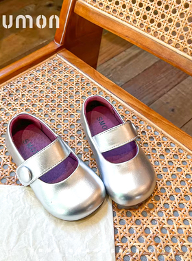 儿童皮鞋春秋新款女童单鞋玛丽珍鞋小女孩公主鞋软底银色时尚鞋子