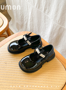 女童鞋公主鞋2024春秋新款玛丽珍小皮鞋软底校园女孩黑色演出单鞋