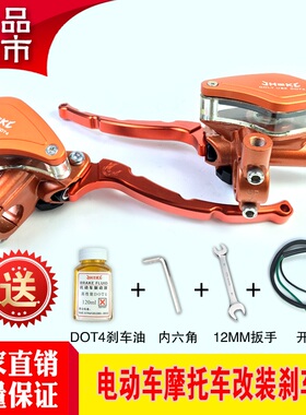 电动电瓶摩托车前后刹车上前泵小牛路虎龟王祖玛改装碟刹上左右泵