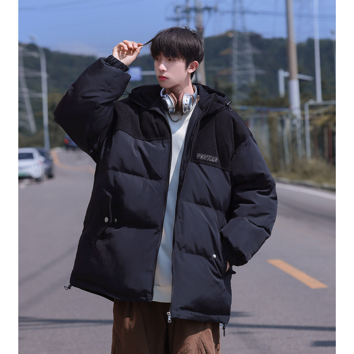 高品质！！2025冬装新加厚保暖连帽棉衣外套男M706/P138178,男装棉衣,电商A146