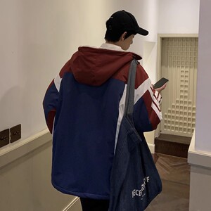 2025冬装新款 潮牌撞色羊羔毛加厚棉衣男外套 M265/P128 148图片