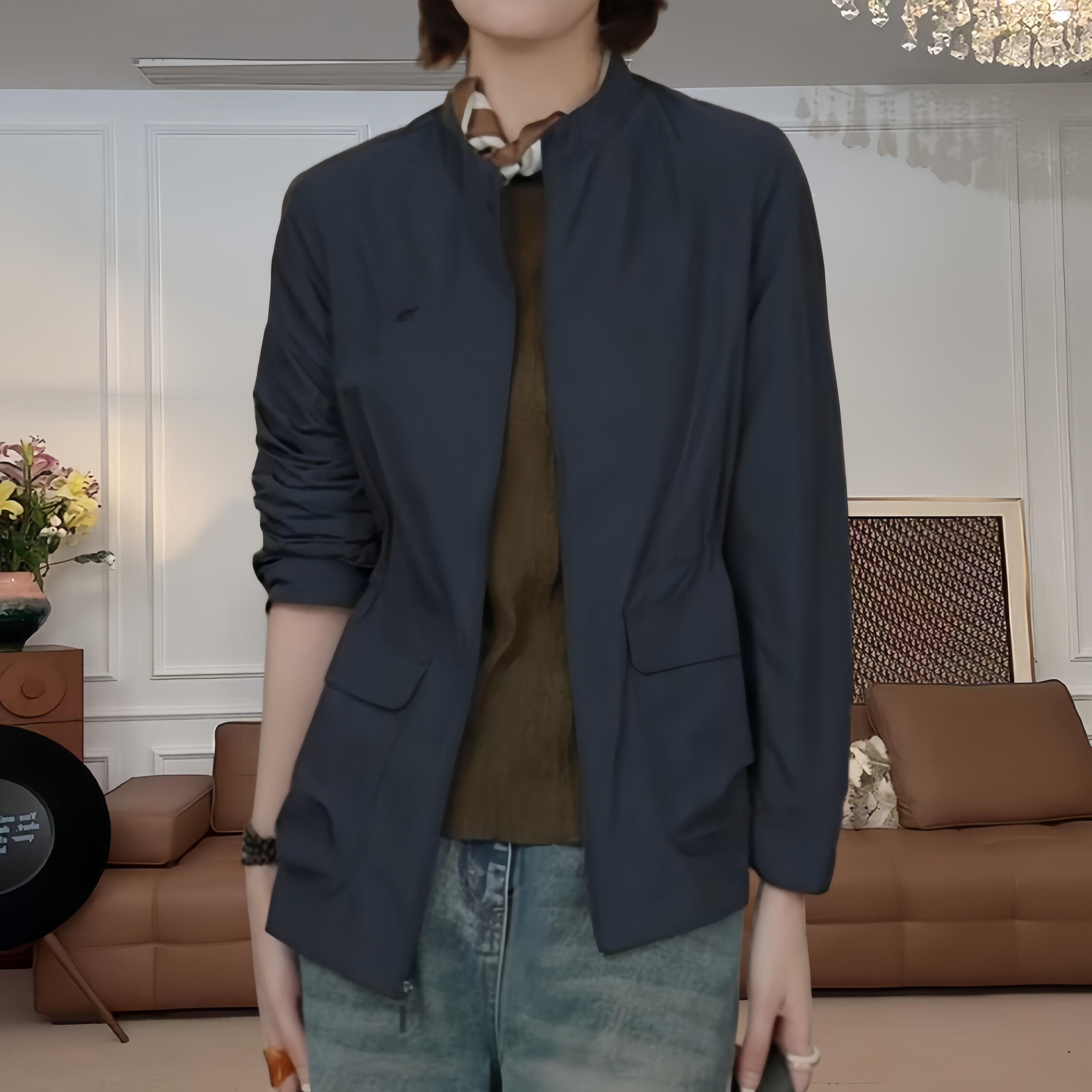 大码时尚通勤拉链外套2026新款今年流行爆款长袖开衫秋季穿搭上衣