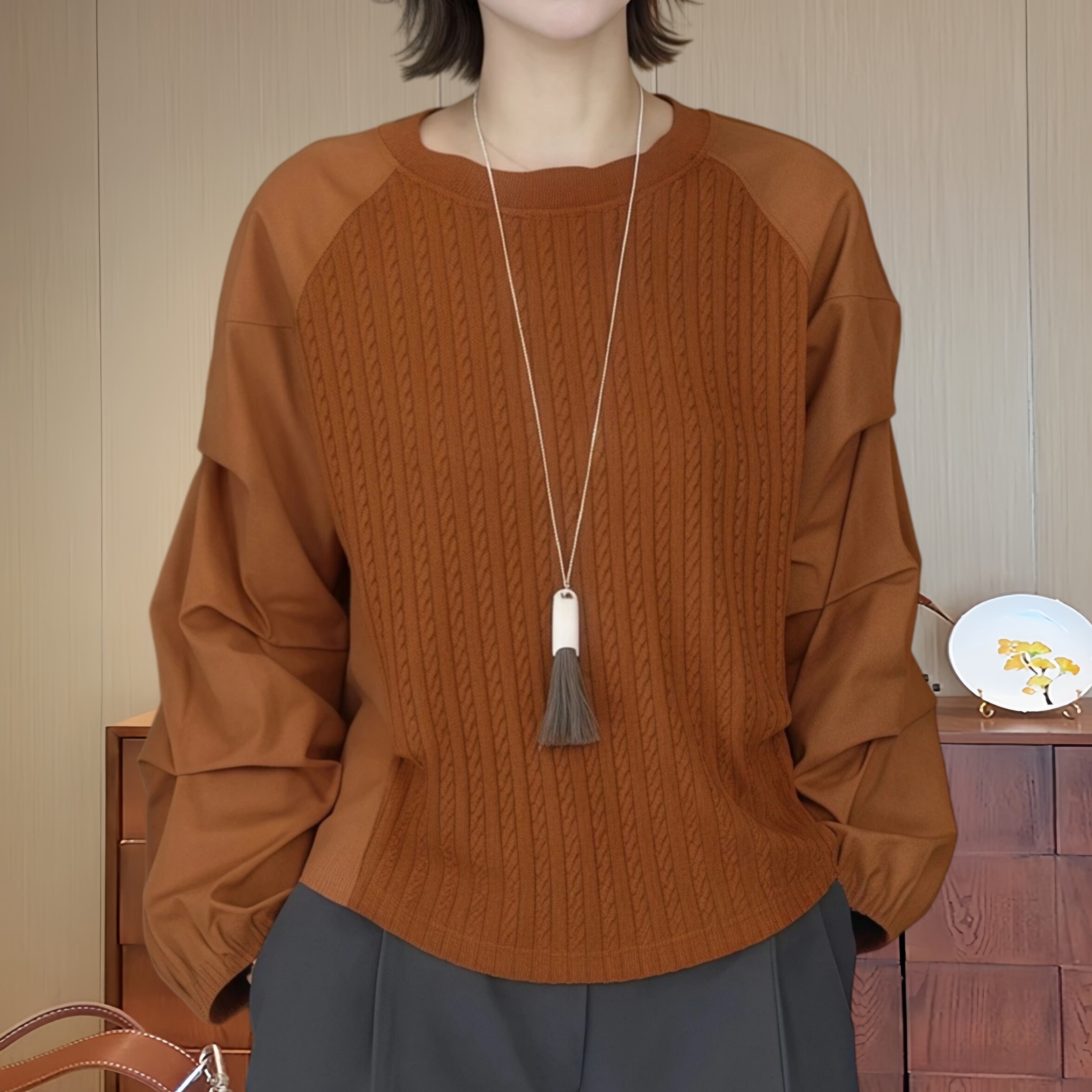 秋季大码宽松显瘦气质长袖衬衣女新款小众设计适合单穿的韩系上衣