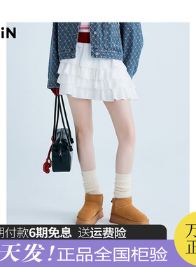 【商场同款】乐町多层花边蛋糕裙25春季新款白色半身裙C1GEF1209