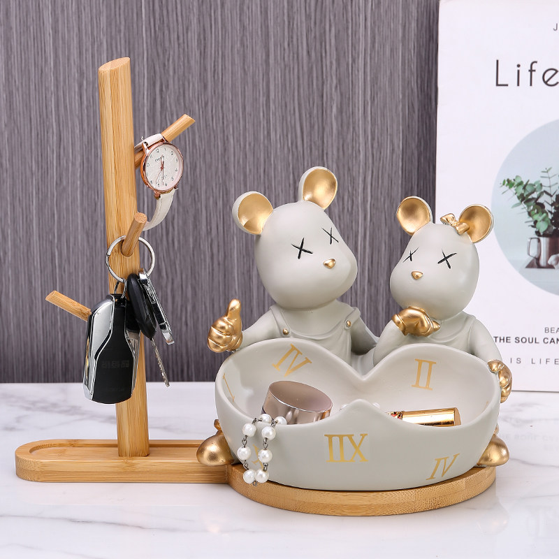 暴力熊摆件钥匙收纳酒柜客厅电视柜卡通公仔形象软装家居装饰品