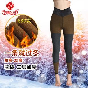 女005加厚护臀护膝美体打底保暖裤 牡丹驼绒棉裤 四季 2022秋冬正品