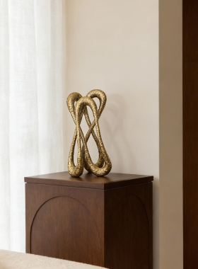 迪斯凯 印度进口欧式轻奢做旧金色铝制摆件 客厅玄关边柜装饰品