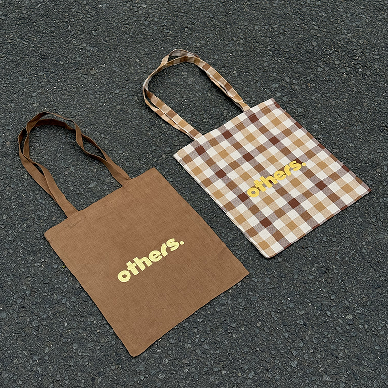 others 定制亚麻材质刺绣购物袋时尚百搭帆布袋 创意手提袋