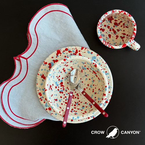 正品授权 美国Crow canyon 泼墨系列 早餐搪瓷马克杯 平盘 燕麦碗