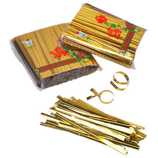 仕达金银彩色扎线铁芯扎带糖果蔬菜糖果面包袋口扎口线园艺绑扎丝