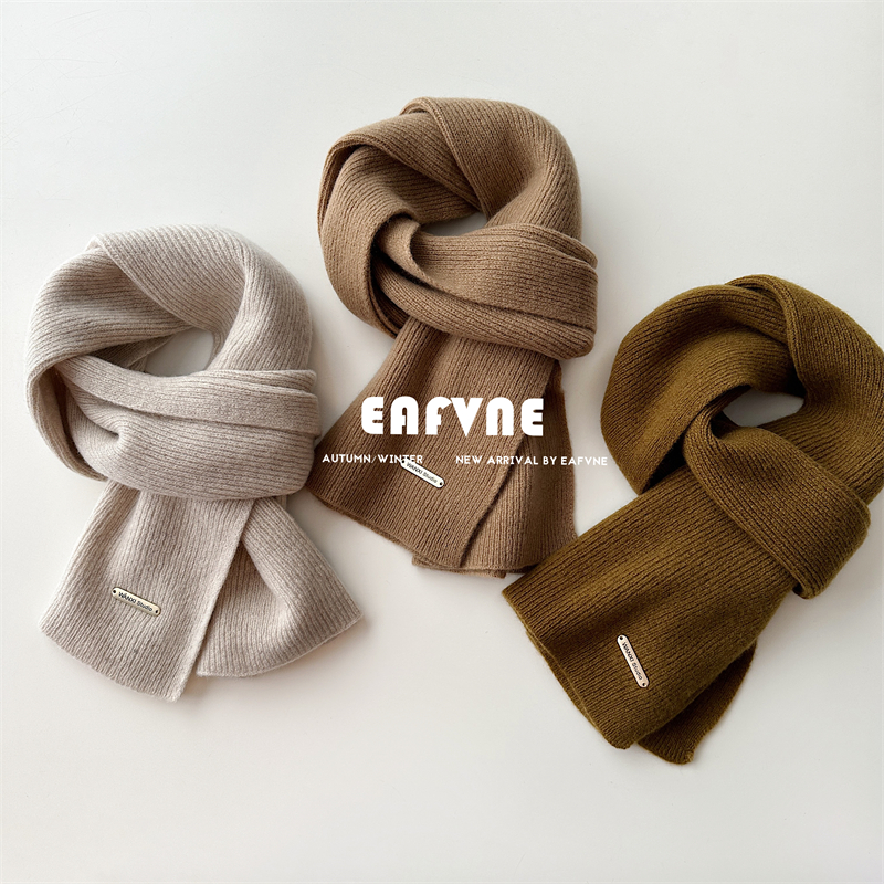 100%羊毛围巾男女冬季纯色围脖