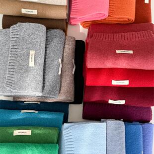 高品质纯羊毛100%围巾2025新款百搭男女生送礼冬季保暖针织围脖