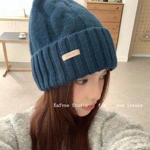 100%纯羊毛8字麻花针织帽子女秋冬情侣百搭大头围防寒保暖毛线帽