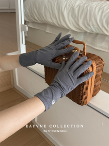 UV可触屏的防晒休闲手套夏季新款冰丝凉感防紫外线五指手套女运动