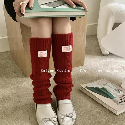 秀场款学院风秋冬布标堆堆袜套