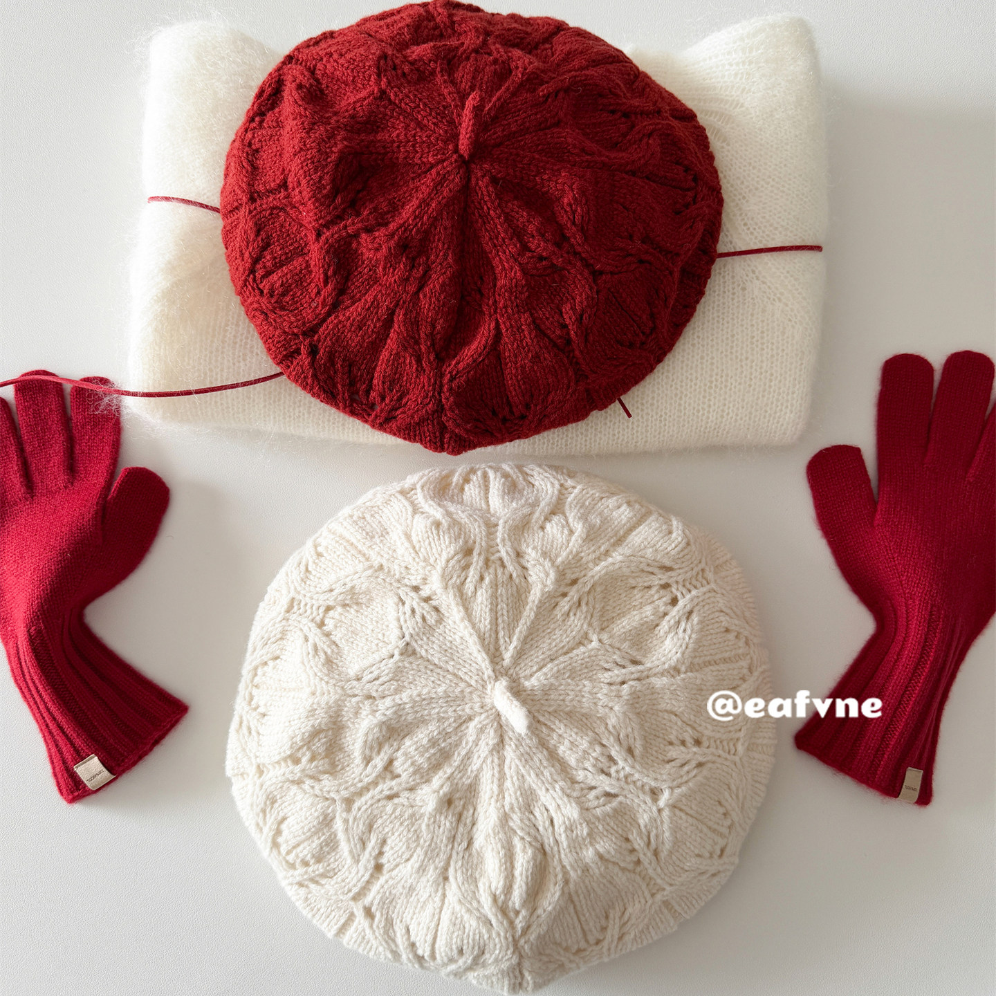 复古Vintage100%羊毛针织麻花贝雷帽报童帽毛线女冬季显脸小保暖