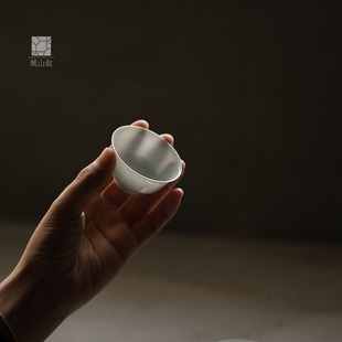 赋山叙丨白玉令 茶人小客杯 景德镇纯白茶杯35ml潮汕功夫茶品茗杯