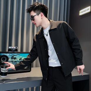 高级感痞帅休闲夹克男款春秋季2025新款翻领外套潮流百搭工装上衣