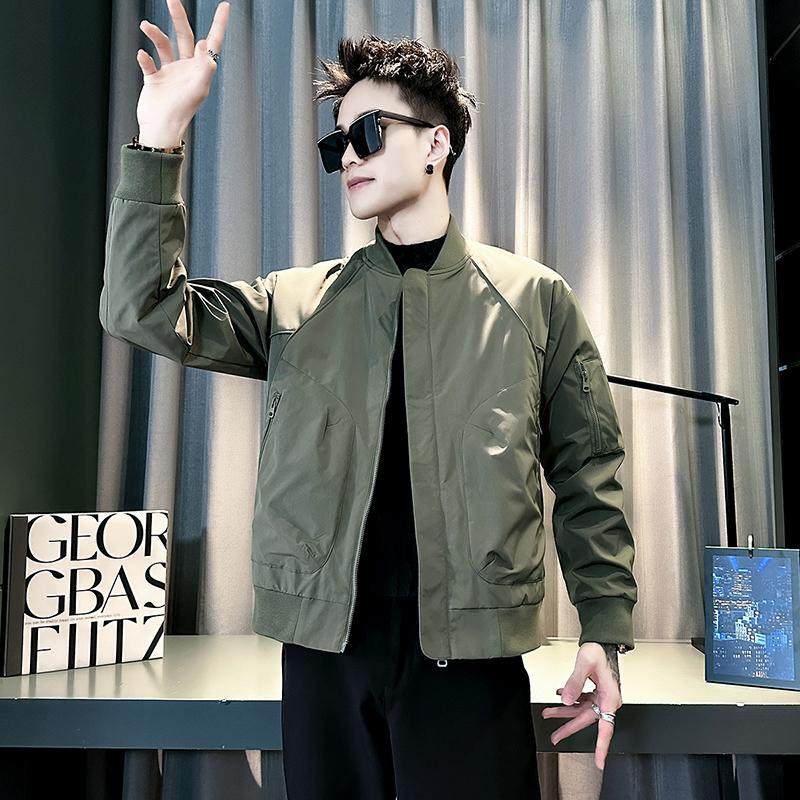 男士外套春秋2025新款潮牌痞帅高级感男装时尚休闲百搭棒球领夹克