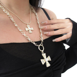 金色十字架可分开叠戴朋克哥特个性 项链百搭气质多层叠戴暗黑配饰