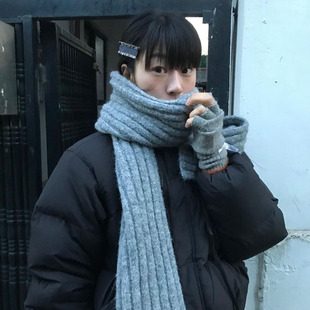 显白针织毛线保暖百搭高级感韩版 含羊毛围巾2024新款 女生秋冬季