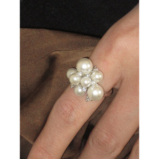 璀璨锆石珍珠戒指韩系环绕食指戒指女百搭高级感指环时尚小众设计