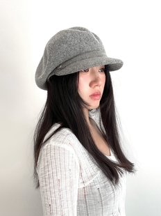 贝雷帽气质百搭显脸小 2023新款 百搭好帽型羊毛八角帽女韩版 秋冬季