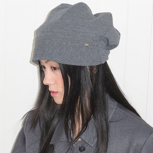 百搭日常素颜帽慵懒风包头帽2024春秋毛线帽显脸小冷帽堆堆帽子女