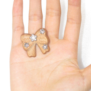 可爱木质蝴蝶结童趣开口可调节戒指食指女个性指环时尚小众设计