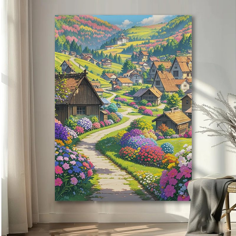 宫崎骏夏日竖版背景布ins挂布直播拍照墙布房间墙壁遮丑装饰画布图片
