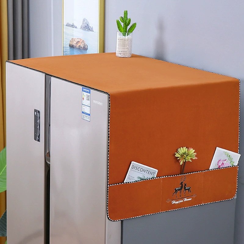 新款海尔专用单门双开门遮冰箱顶防尘盖巾带收纳防滑透气防尘罩布