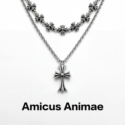 AmicusAnimae十字架双层锁骨链
