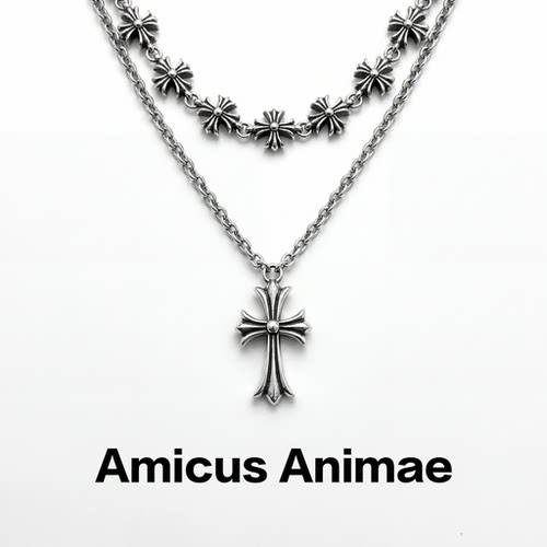 AmicusAnimae十字架双层锁骨链