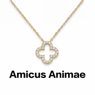 AmicusAnimae四叶草镶钻锁骨链