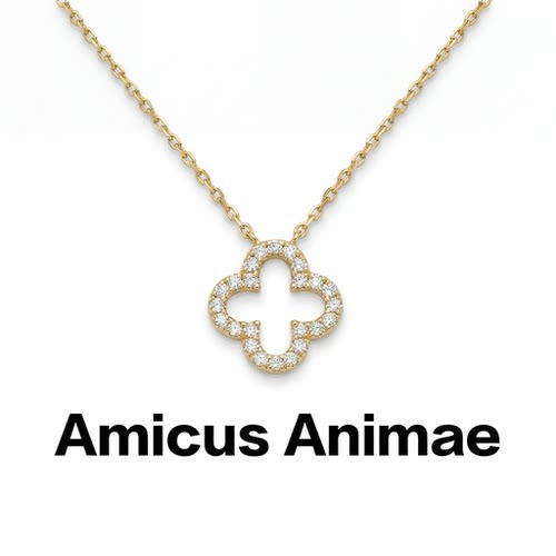 AmicusAnimae四叶草镶钻锁骨链