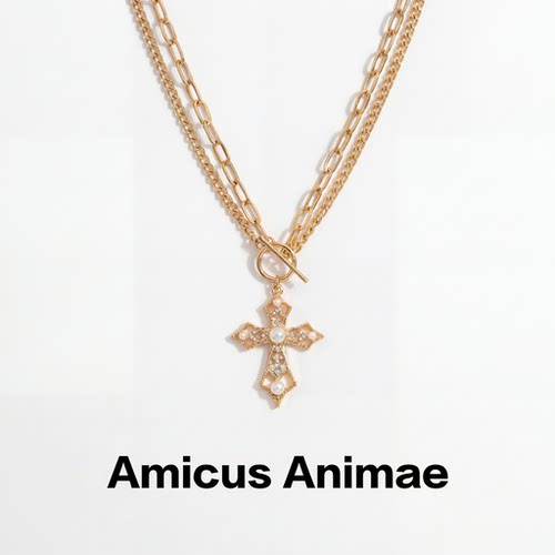 AmicusAnimae十字架OT扣毛衣链